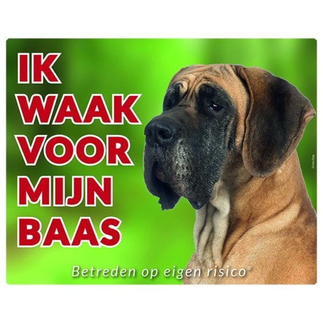 Stickerkoning Great Dane Watch Sign - I am watching out for my master