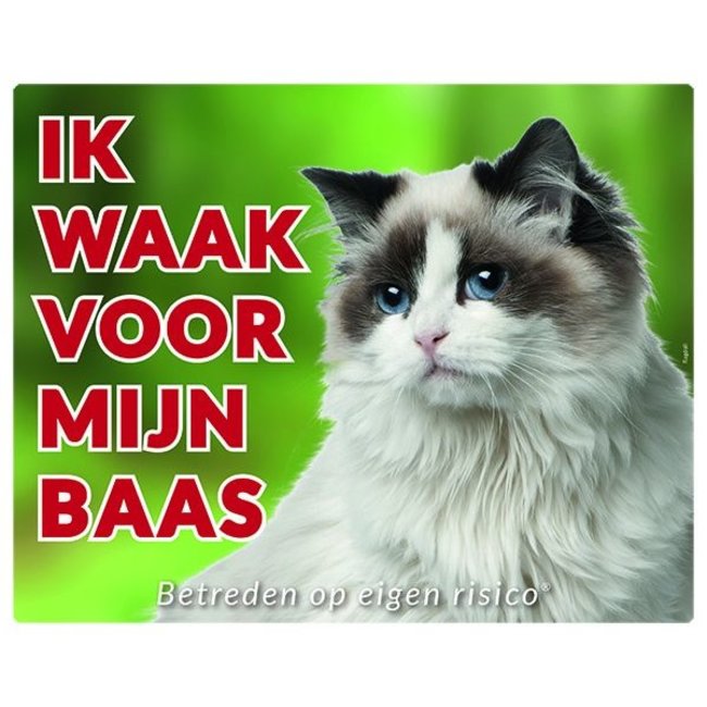 Stickerkoning Ragdoll Watch Sign - I am watching out for my boss