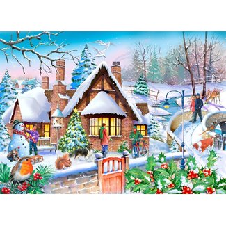 The House of Puzzles Snowy Cottage Puzzle 250 XL Teile