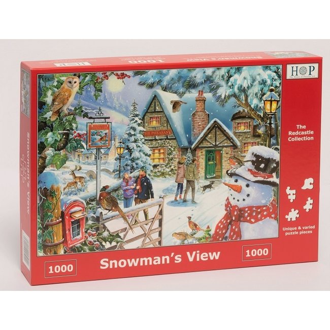 Vista puzzle 1000 pezzi del pupazzo di neve