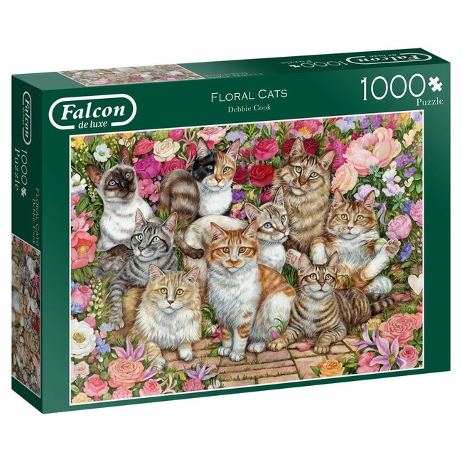 Falcon Gatos florales Puzzle 1000 Piezas