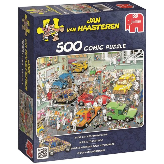 Jan van Haasteren – In de Autospuiterij Puzzel 500 Stukjes