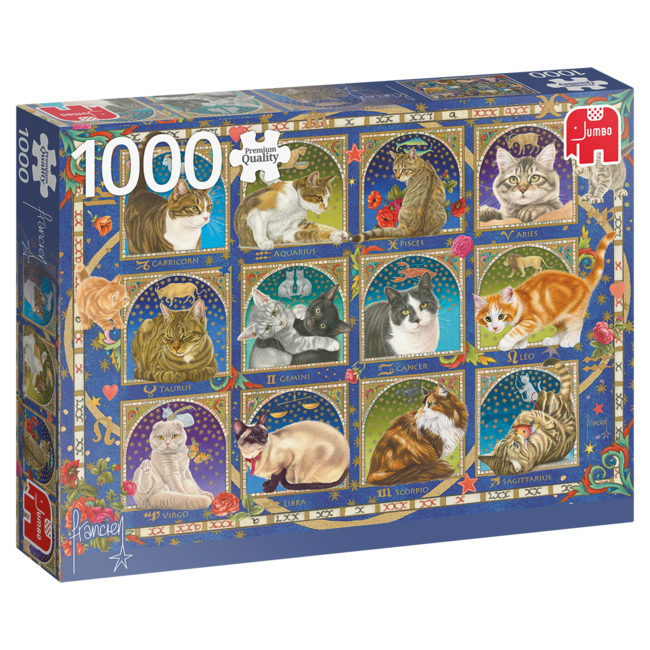 Jumbo Puzzle dell'oroscopo dei gatti di Francien 1000 pezzi