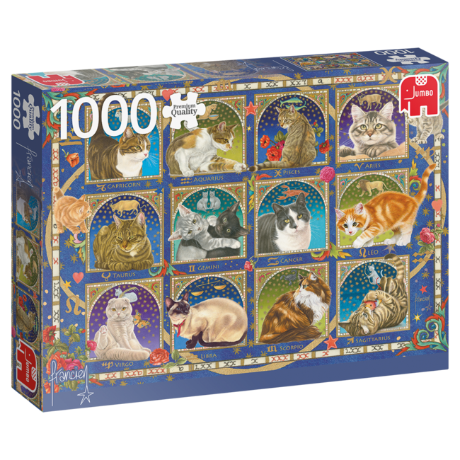 Jumbo Puzzle Horóscopo Gatos de Francien 1000 Piezas