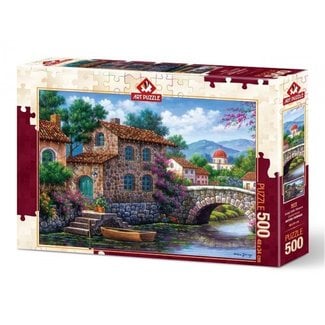 Art Puzzle Canal con flores Puzzle 500 piezas