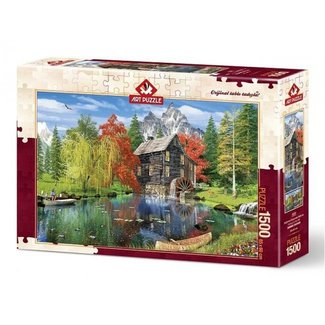 Art Puzzle Angeln an der Mühle Puzzle 1500 Teile