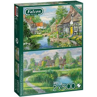 Falcon Riverside Cottages Puzzle 2x 500 Pieces