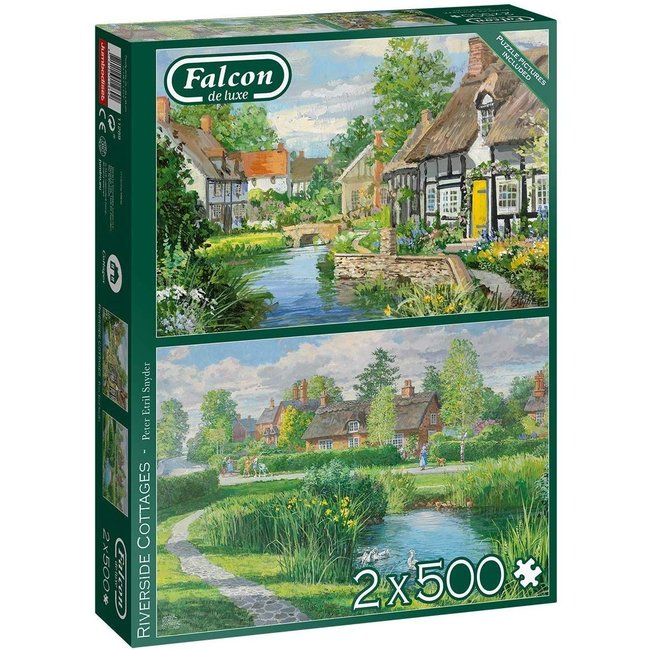 Falcon Riverside Cottages 2x 500 Puzzle Pieces