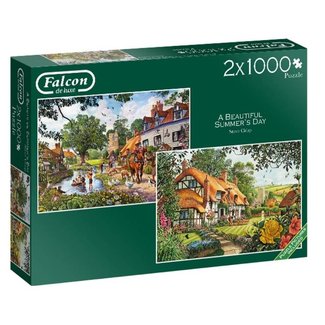 Falcon Puzzle The Woodland Cottage 2x 1000 Piezas