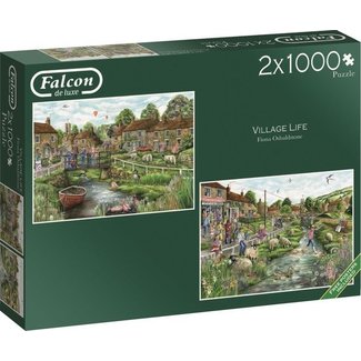 Falcon Village Life Puzzle 2x 1000 Pieces