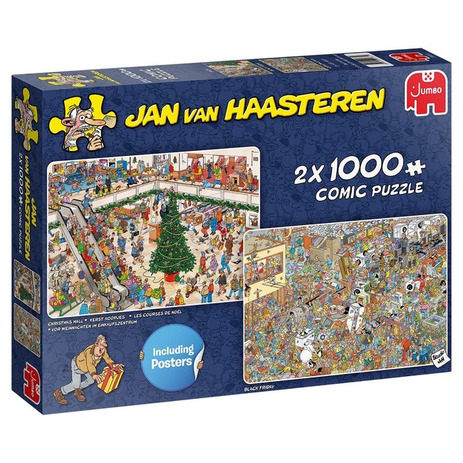 Jan van Haasteren Jan van Haasteren - Puzzle de compras navideñas 2x 1000 piezas