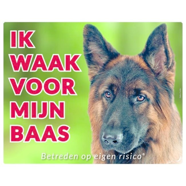 Stickerkoning Duitse Herder Waakbord - Ik waak voor mijn baas