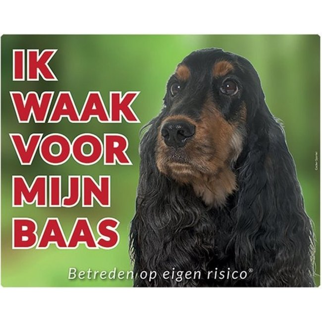 Stickerkoning Cocker Spaniel Inglés Contraseña - I am watch out for my Boss