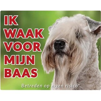 Stickerkoning Softcoated Wheaten Terrier Watch Sign - Vigilo a mi jefe