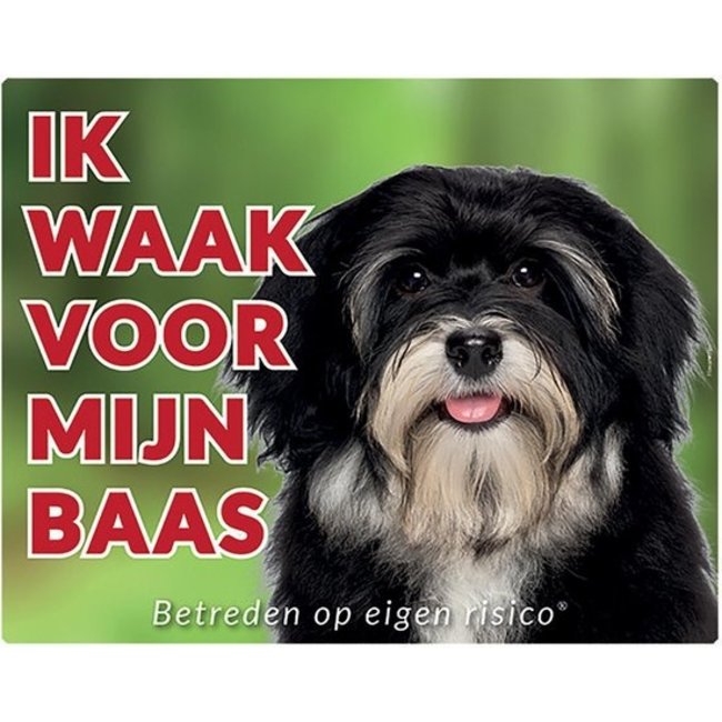 Stickerkoning Havanese Watch Plate Black - I watch my boss