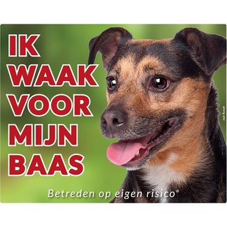 Stickerkoning Jack Russell Terrier Waakbord - Ik waak voor mijn Baas