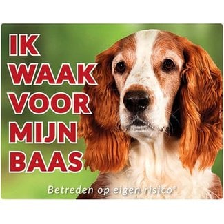 Stickerkoning Welsh Springer Spaniel Watch Sign - Vigilo a mi jefe