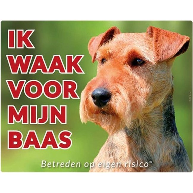 Stickerkoning Welsh Terrier Watch Sign - Je veille sur mon patron