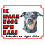 Stickerkoning Jack Russell Terrier Waakbord - Ik waak voor mijn baas