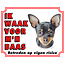 Stickerkoning Chihuahua Watch Sign Black - Ich passe auf meinen Boss auf