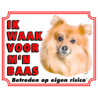 Stickerkoning Keeshond Watch Sign - Vigilo a mi Jefe