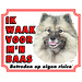 Stickerkoning Keeshond Watch Sign - I am watching out for my Boss Grey