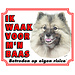 Stickerkoning Keeshond Watch Sign - Ich passe auf meinen Boss Grey auf