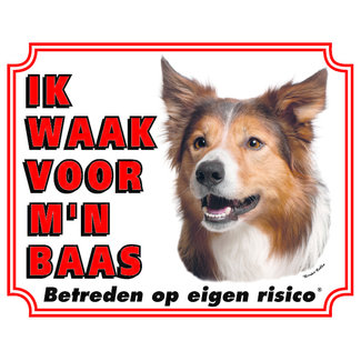 Stickerkoning Border Collie Watch sign - I am watching out for my Boss