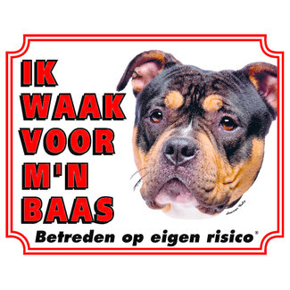 Stickerkoning American Bully Watch Sign - I am watching out for my boss