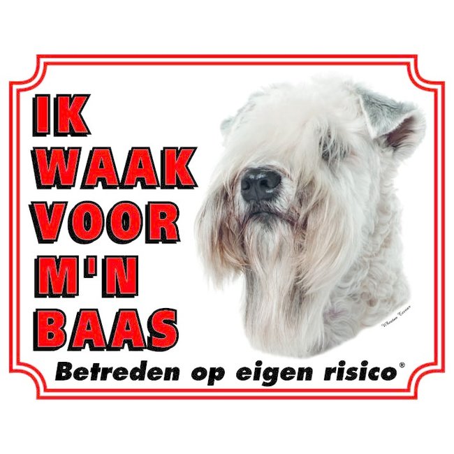 Softcoated Wheaten Terrier Waakbord - Ik waak voor mijn Baas