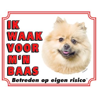 Stickerkoning Keeshond Watch Sign - I am watching out for my Boss