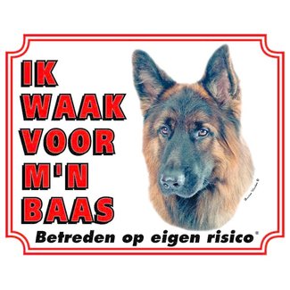 Stickerkoning German Shepherd Watch Sign - Ich passe auf meinen Chef auf