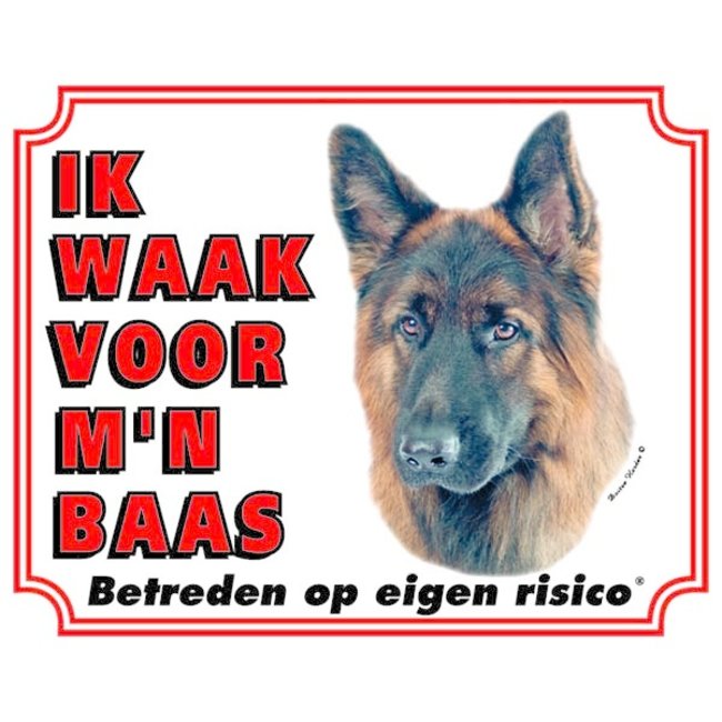 Stickerkoning Duitse Herder Waakbord - Ik waak voor mijn baas