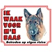 Stickerkoning Duitse Herder Waakbord - Ik waak voor mijn baas