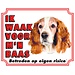 Stickerkoning Welsh Springer Spaniel Waakbord - Ik waak voor mijn Baas