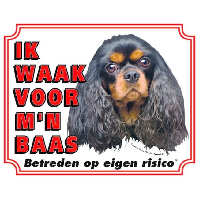 Stickerkoning Cavalier King Charles Spaniel Watch Sign - I am watching out for my master