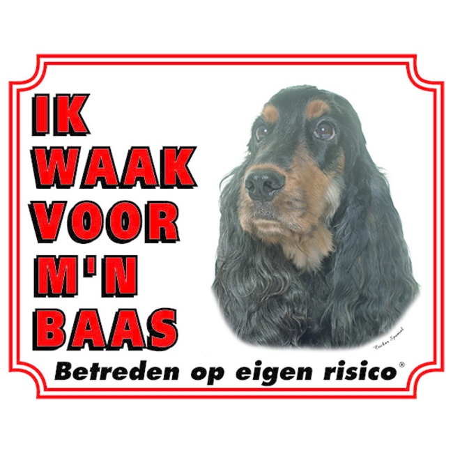 Stickerkoning Cocker Spaniel Inglés Contraseña - I am watch out for my Boss