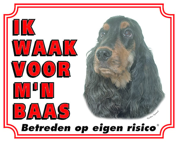 Engelse Cocker Spaniel Waakbord - Ik waak voor mijn Baas