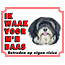 Stickerkoning Havanese Guard Plate Black - I am watching out for my Boss