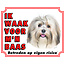 Stickerkoning Havanese Guard Plate Brown - I am watching out for my Boss