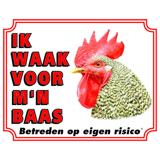 Stickerkoning Rooster Watch sign - I am watching out for my Boss