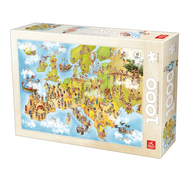 Cartoon Karte von Europa Puzzle 1000 Teile