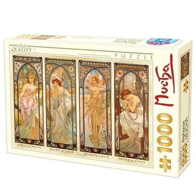 Puzzle Alphonse Mucha 1000 pezzi Le parti del giorno