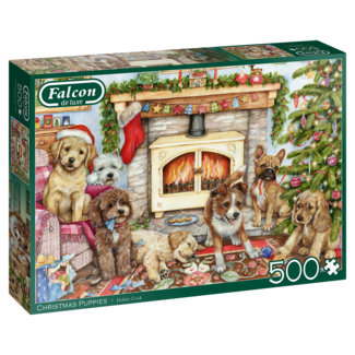 Falcon Christmas Puppies Puzzle 500 Pieces