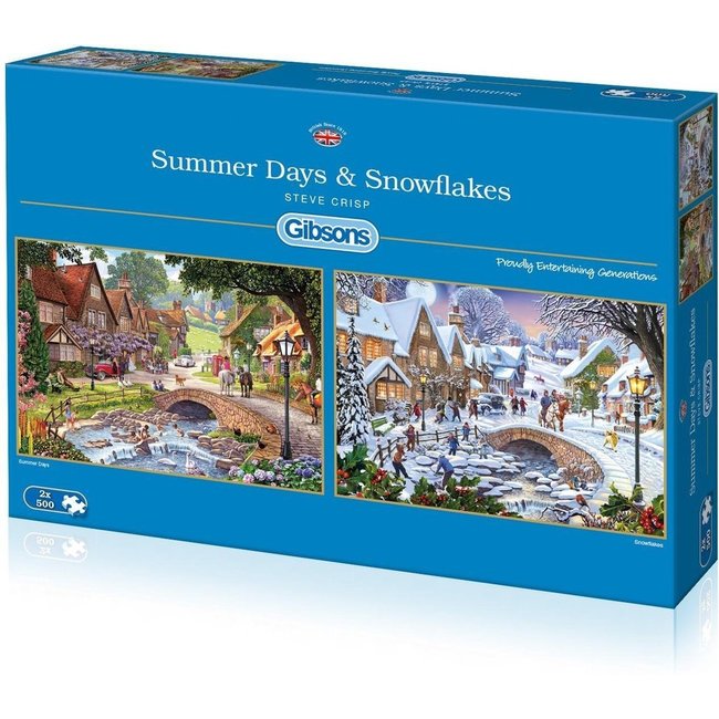 Días de verano y copos de nieve Puzzle 2x 500 piezas