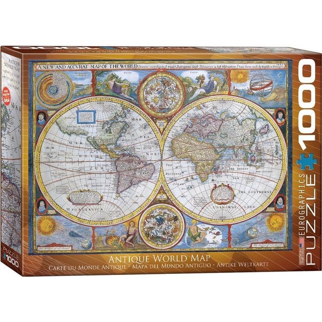 Antique 1000 World Map Puzzle Pieces