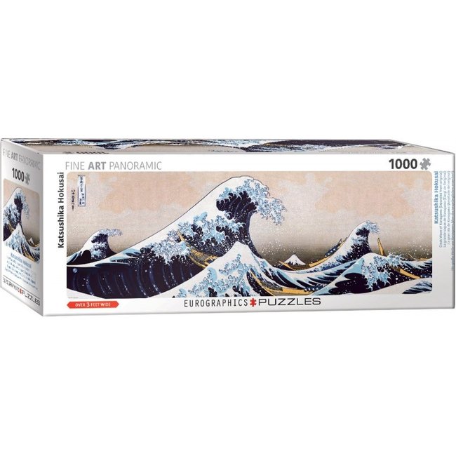 Gran Ola de Kanagawa - Hokusai Panorama Puzzle 1000 Piezas