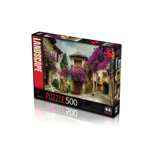 Casa de pueblo floreada Puzzle 500 piezas