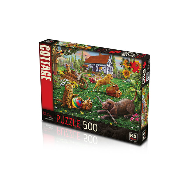 Dogs and Cats at Play Puzzle 500 Pieces