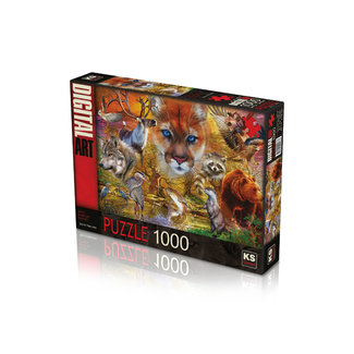 KS Games Puzzle degli animali del Nord America 1000 pezzi